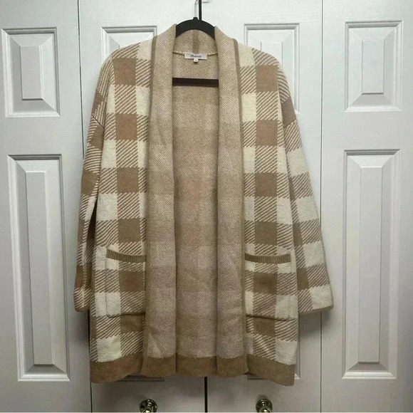 Madewell Minetta Sweater Coat in Buffalo Check Plaid Cardigan Wool Size XS - Picture 2 of 9